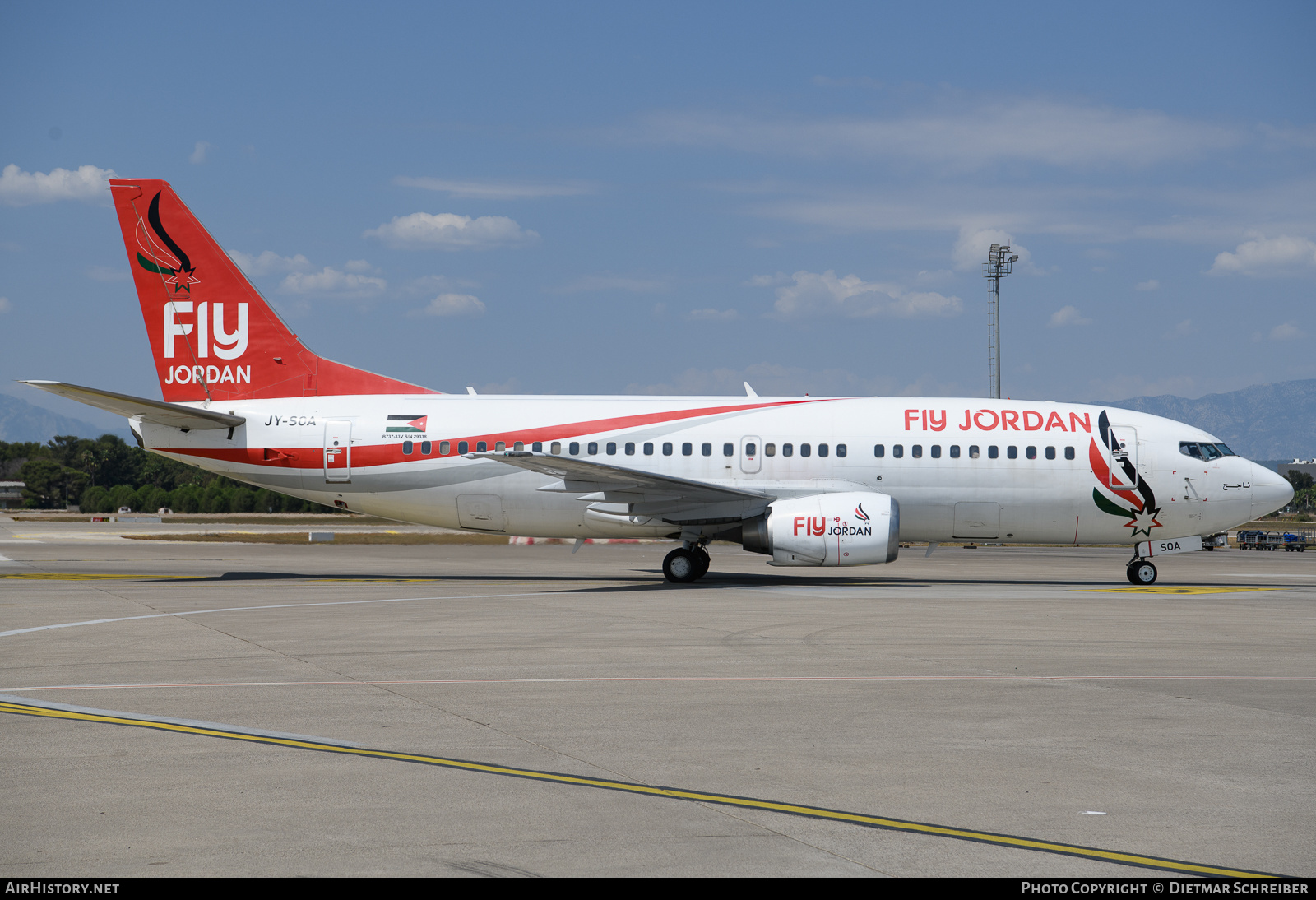 Aircraft Photo of JY-SOA | Boeing 737-4Q8 | Fly Jordan | AirHistory.net #631413