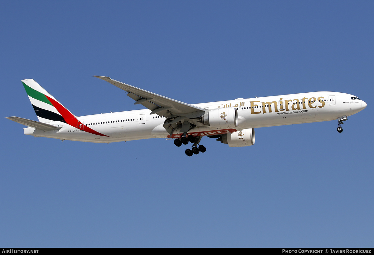 Aircraft Photo of A6-EGX | Boeing 777-31H/ER | Emirates | AirHistory.net #631428