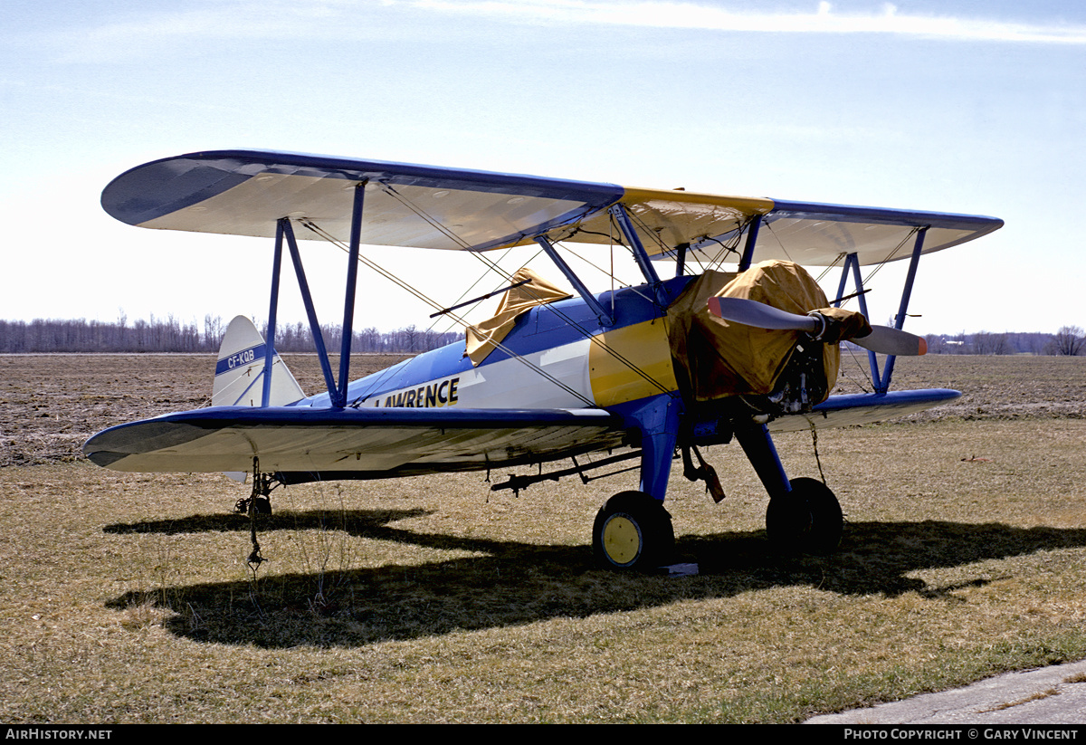 Aircraft Photo of CF-KQB | Stearman PT-17/R985 Kaydet (A75N1) | Hicks & Lawrence | AirHistory.net #631512