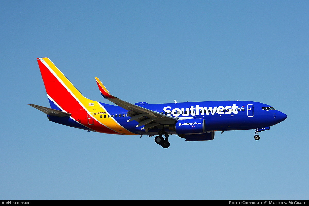 Aircraft Photo of N475WN | Boeing 737-7H4 | Southwest Airlines | AirHistory.net #631552
