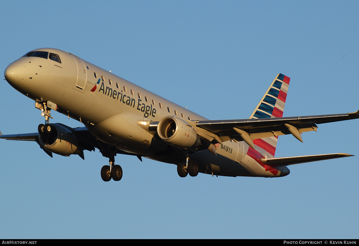 Aircraft Photo of N418YX | Embraer 175LR (ERJ-170-200LR) | American Eagle | AirHistory.net #631568