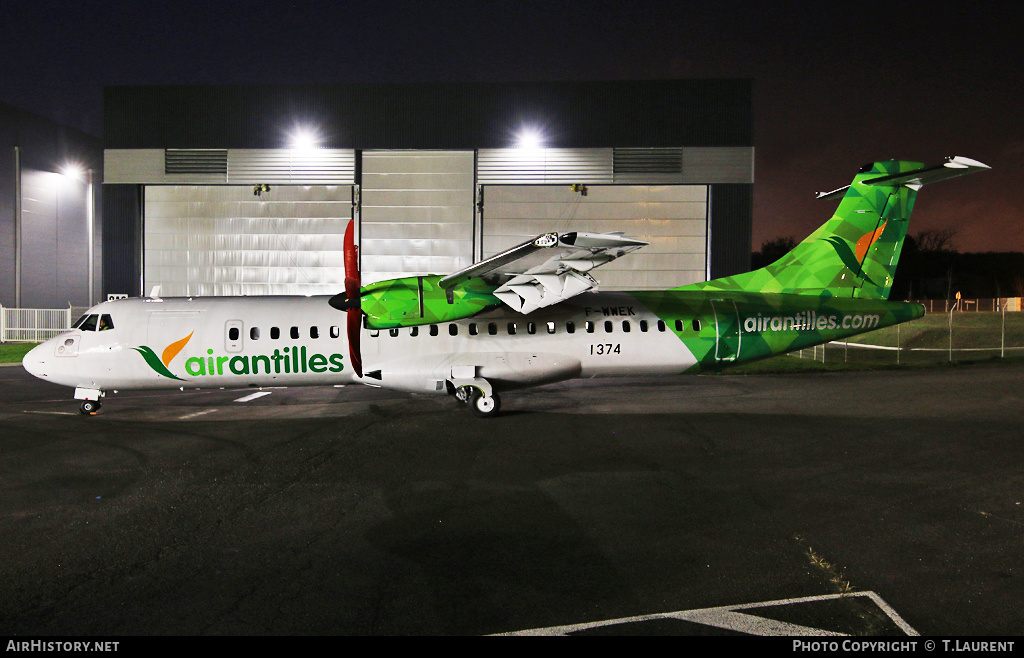 Aircraft Photo of F-WWEK | ATR ATR-72-600 (ATR-72-212A) | Air Antilles | AirHistory.net #631703