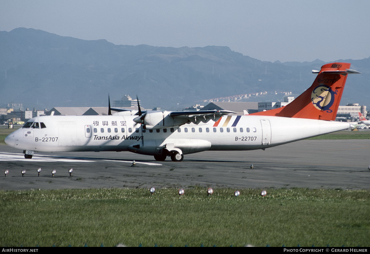 Aircraft Photo of B-22707 | ATR ATR-72-202 | TransAsia Airways | AirHistory.net #631967