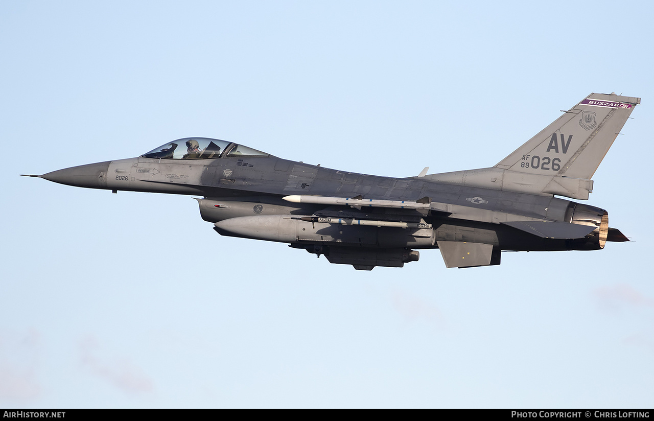 Aircraft Photo of 89-2026 / AF89-026 | Lockheed Martin F-16CM Fighting Falcon | USA - Air Force | AirHistory.net #632093