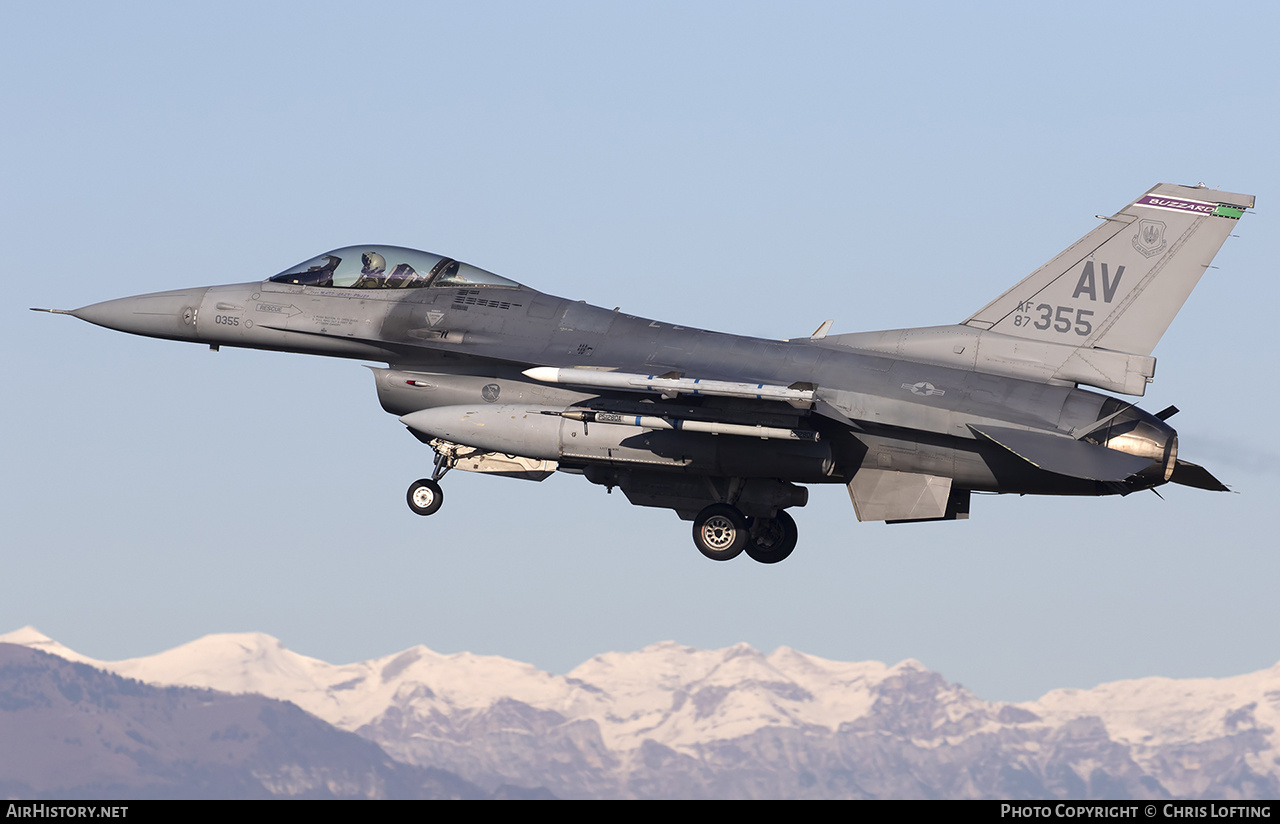 Aircraft Photo of 87-0355 / AF87-355 | General Dynamics F-16CM Fighting Falcon | USA - Air Force | AirHistory.net #632132