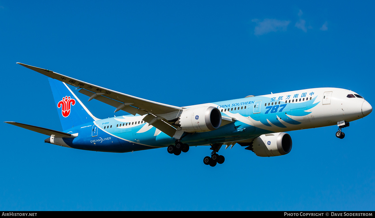 Aircraft Photo of B-1293 | Boeing 787-9 Dreamliner | China Southern Airlines | AirHistory.net #632247