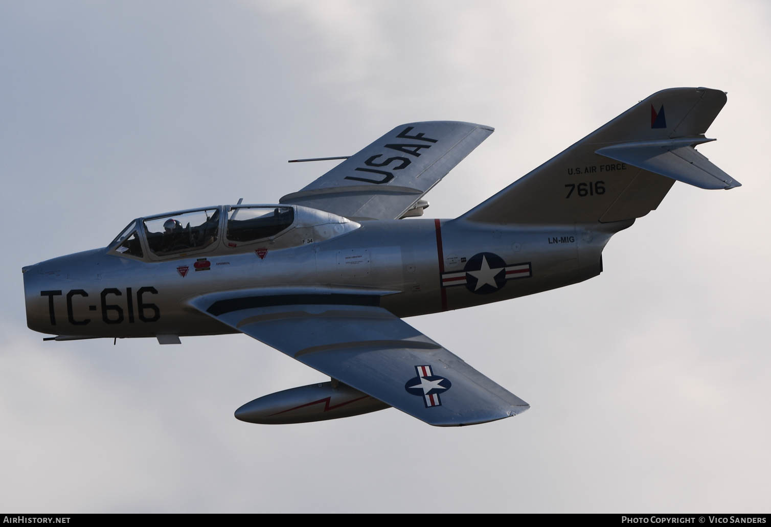 Aircraft Photo of LN-MIG / 7616 | PZL-Mielec Lim-2 (MiG-15) | USA - Air Force | AirHistory.net #632265