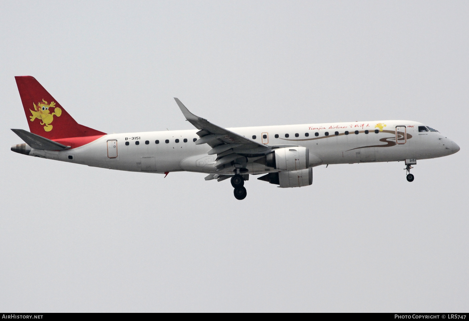 Aircraft Photo of B-3151 | Embraer 190LR (ERJ-190-100LR) | Tianjin Airlines | AirHistory.net #632735