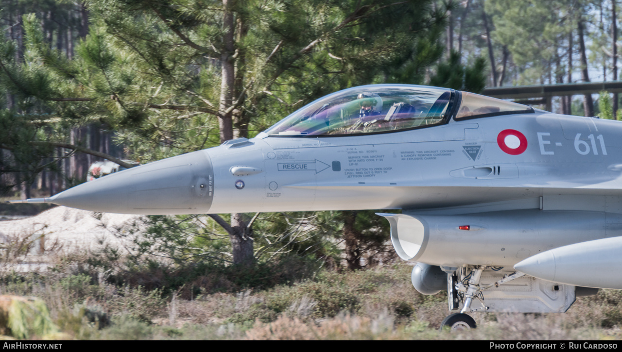 Aircraft Photo of E-611 | General Dynamics F-16AM Fighting Falcon | Denmark - Air Force | AirHistory.net #633019