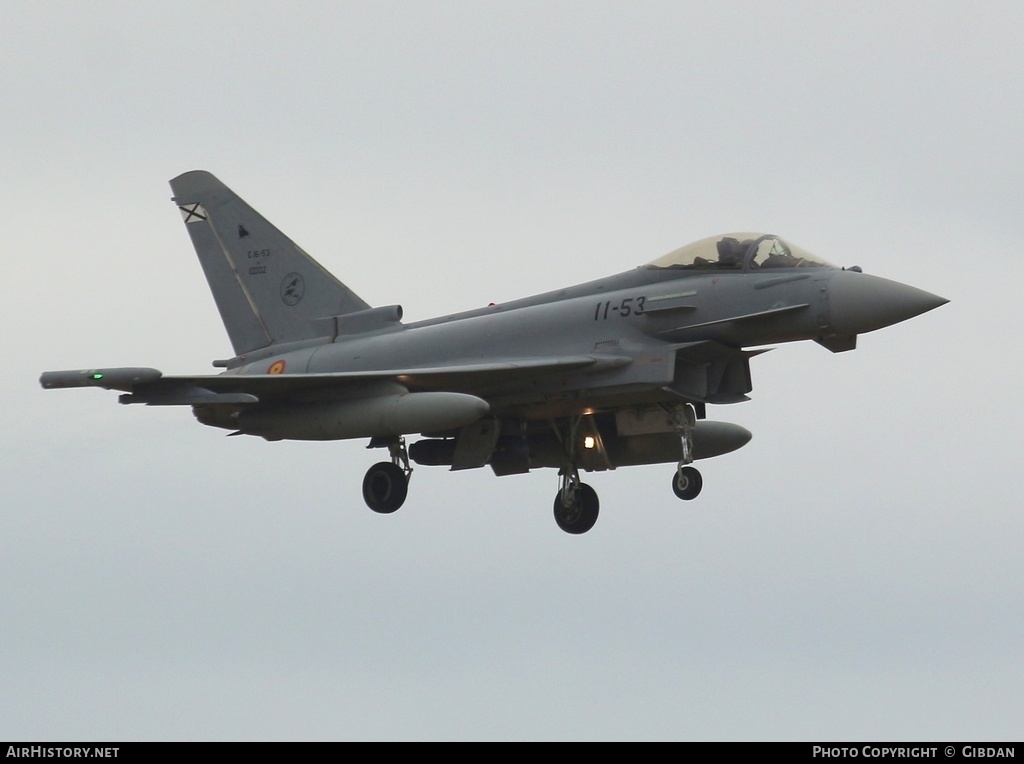 Aircraft Photo of C.16-53 / 10002 | Eurofighter EF-2000 Typhoon | Spain - Air Force | AirHistory.net #633020