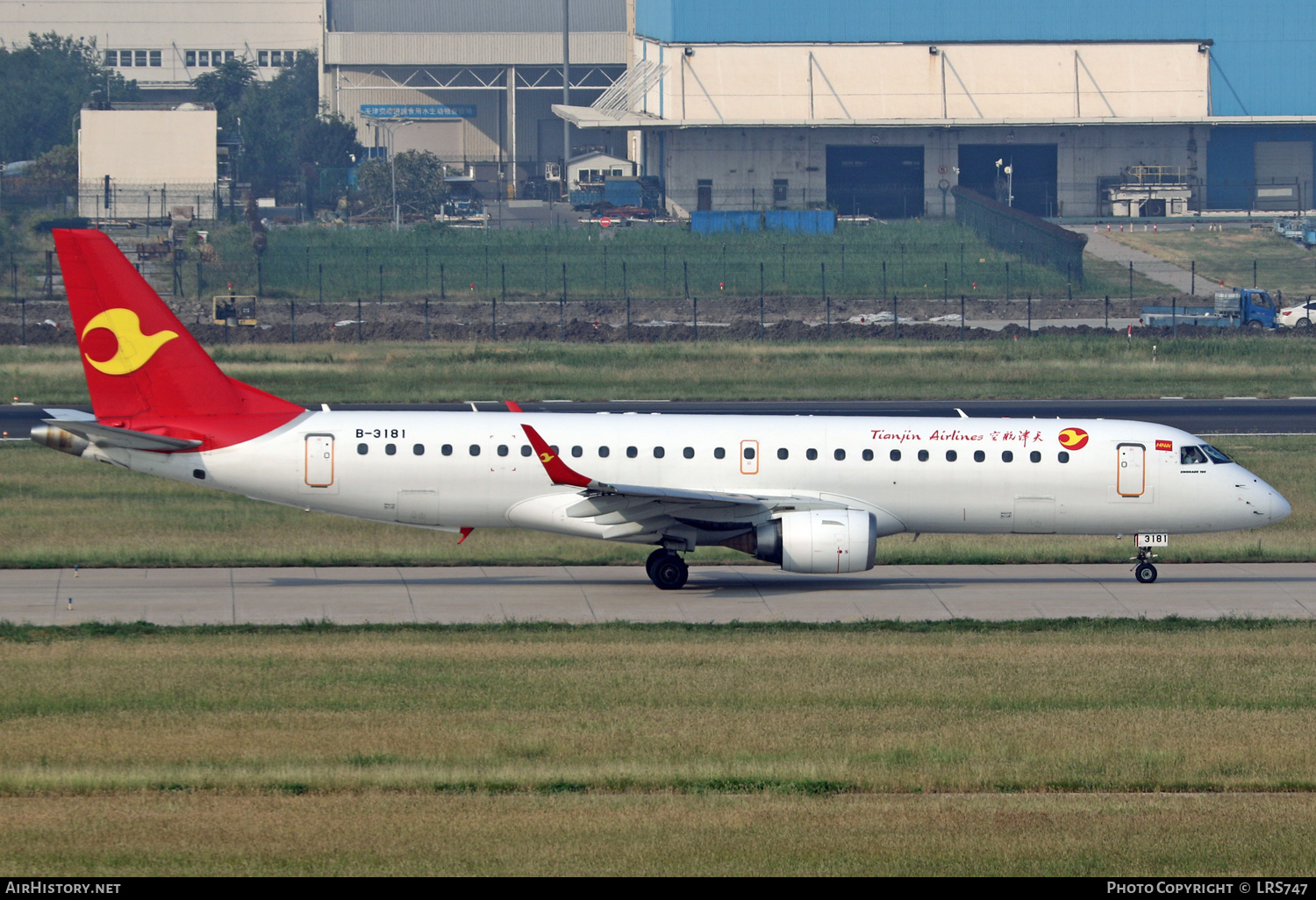 Aircraft Photo of B-3181 | Embraer 190LR (ERJ-190-100LR) | Tianjin Airlines | AirHistory.net #633152