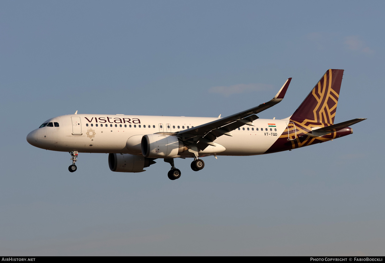 Aircraft Photo of VT-TQD | Airbus A320-251N | Vistara | AirHistory.net #633360
