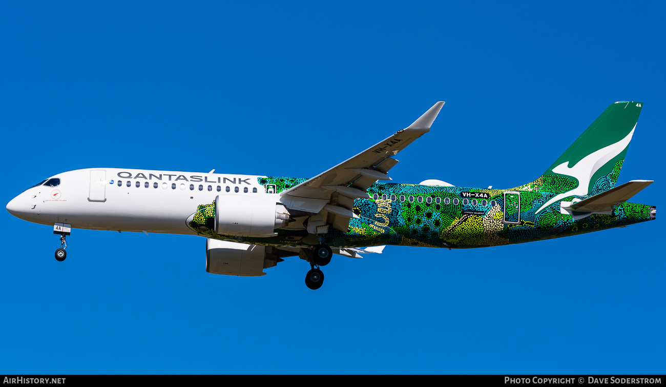 Aircraft Photo of VH-X4A | Airbus A220-371 (BD-500-1A11) | QantasLink | AirHistory.net #633507