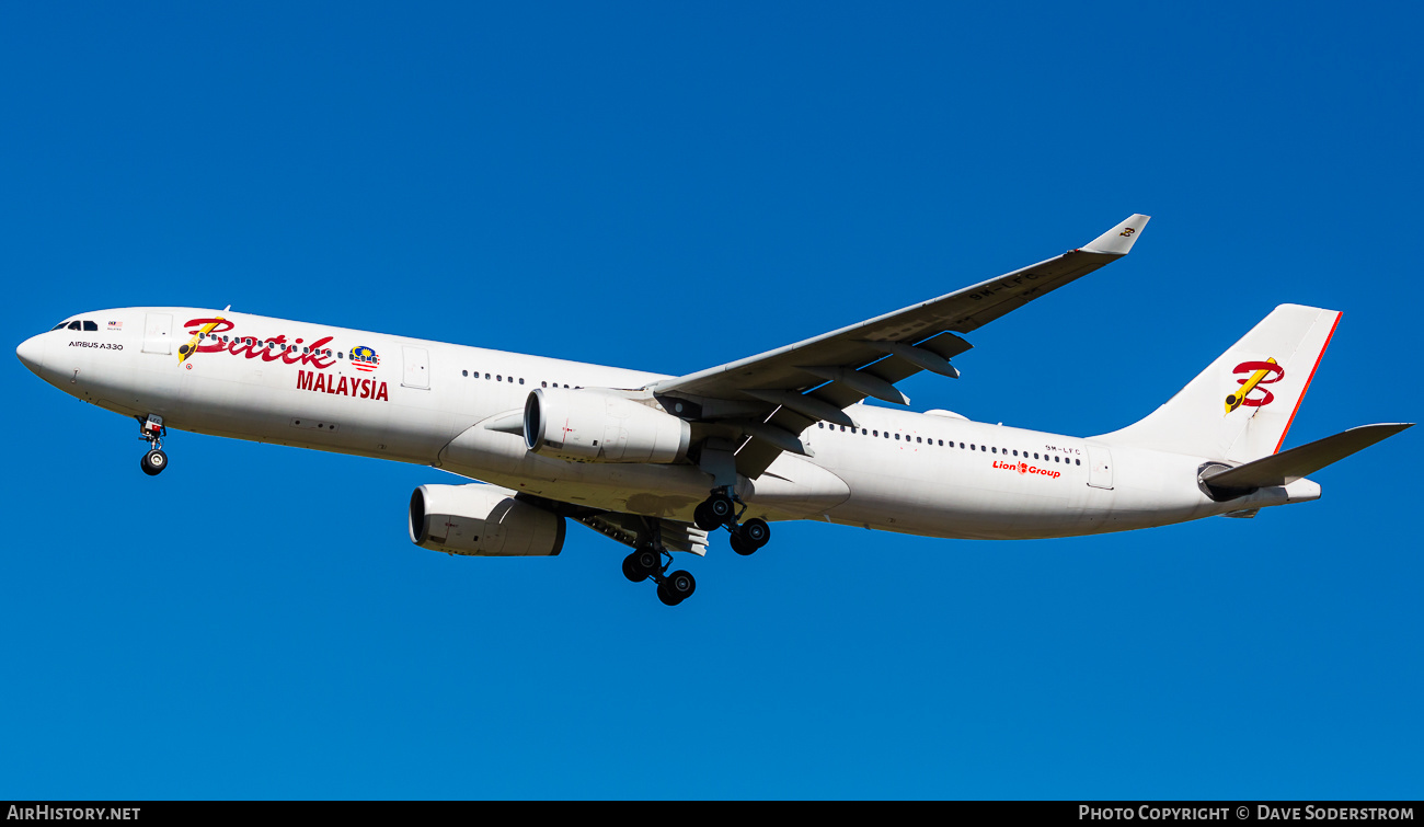 Aircraft Photo of 9M-LFC | Airbus A330-343 | Batik Air Malaysia | AirHistory.net #633517