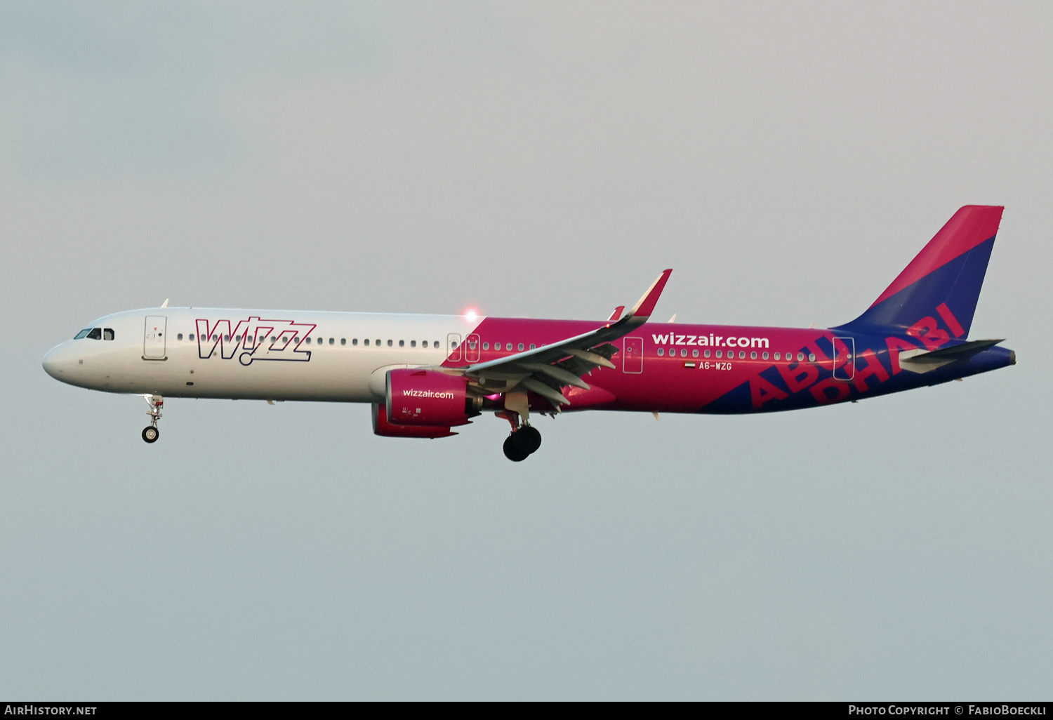 Aircraft Photo of A6-WZG | Airbus A321-271NX | Wizz Air Abu Dhabi | AirHistory.net #633981
