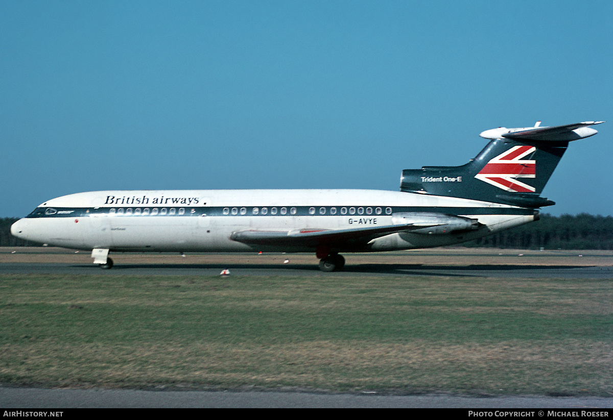 Aircraft Photo of G-AVYE | Hawker Siddeley HS-121 Trident 1E-140 | British Airways | AirHistory.net #634101