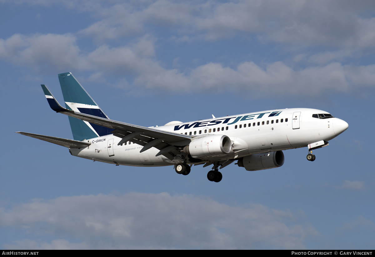 Aircraft Photo of C-GWCN | Boeing 737-7CT | WestJet | AirHistory.net #634330