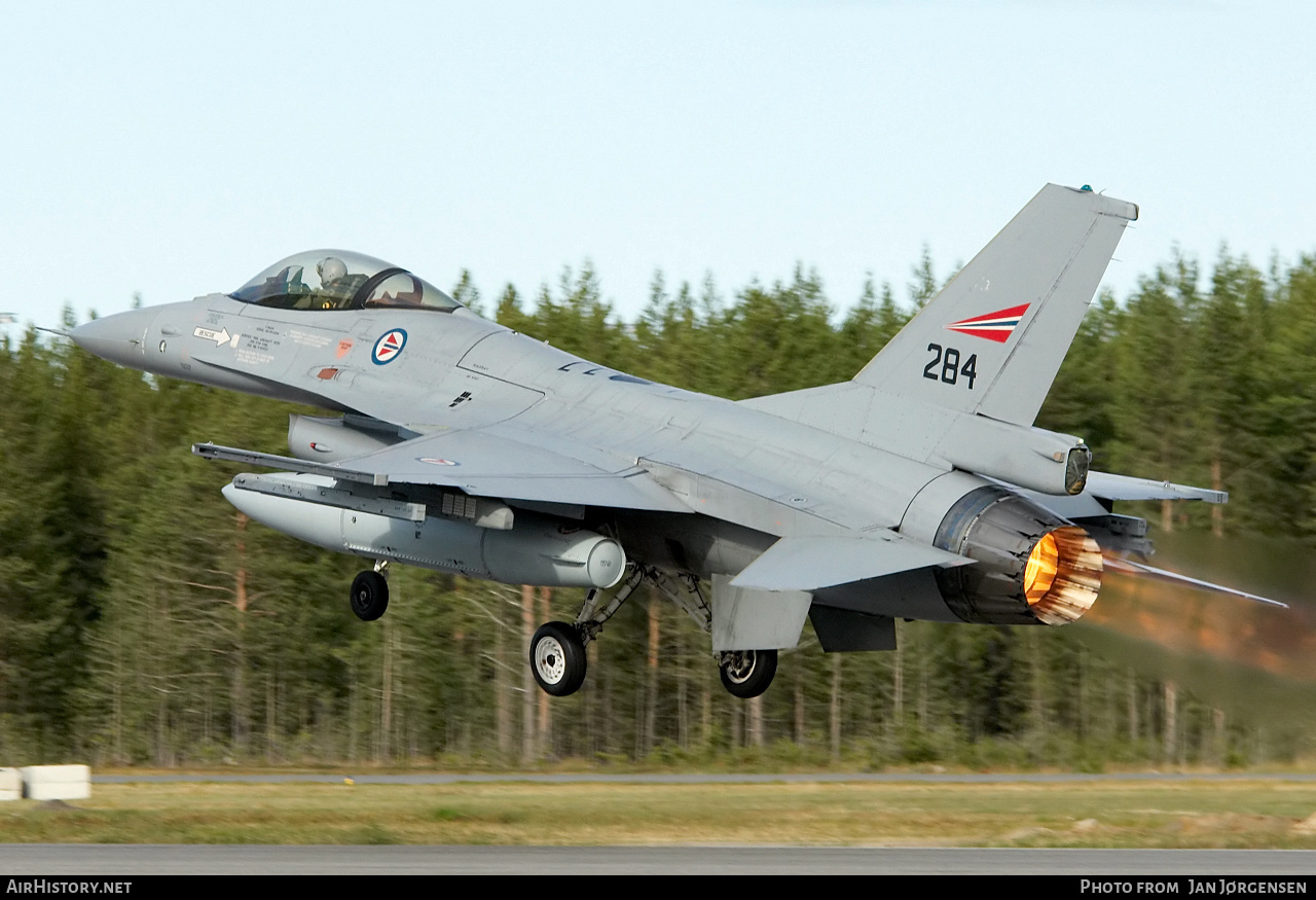 Aircraft Photo of 284 | General Dynamics F-16AM Fighting Falcon | Norway - Air Force | AirHistory.net #634546