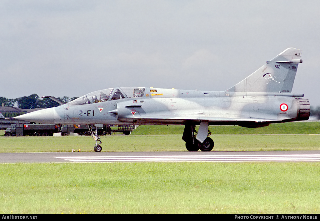Aircraft Photo of 512 | Dassault Mirage 2000B | France - Air Force | AirHistory.net #634554