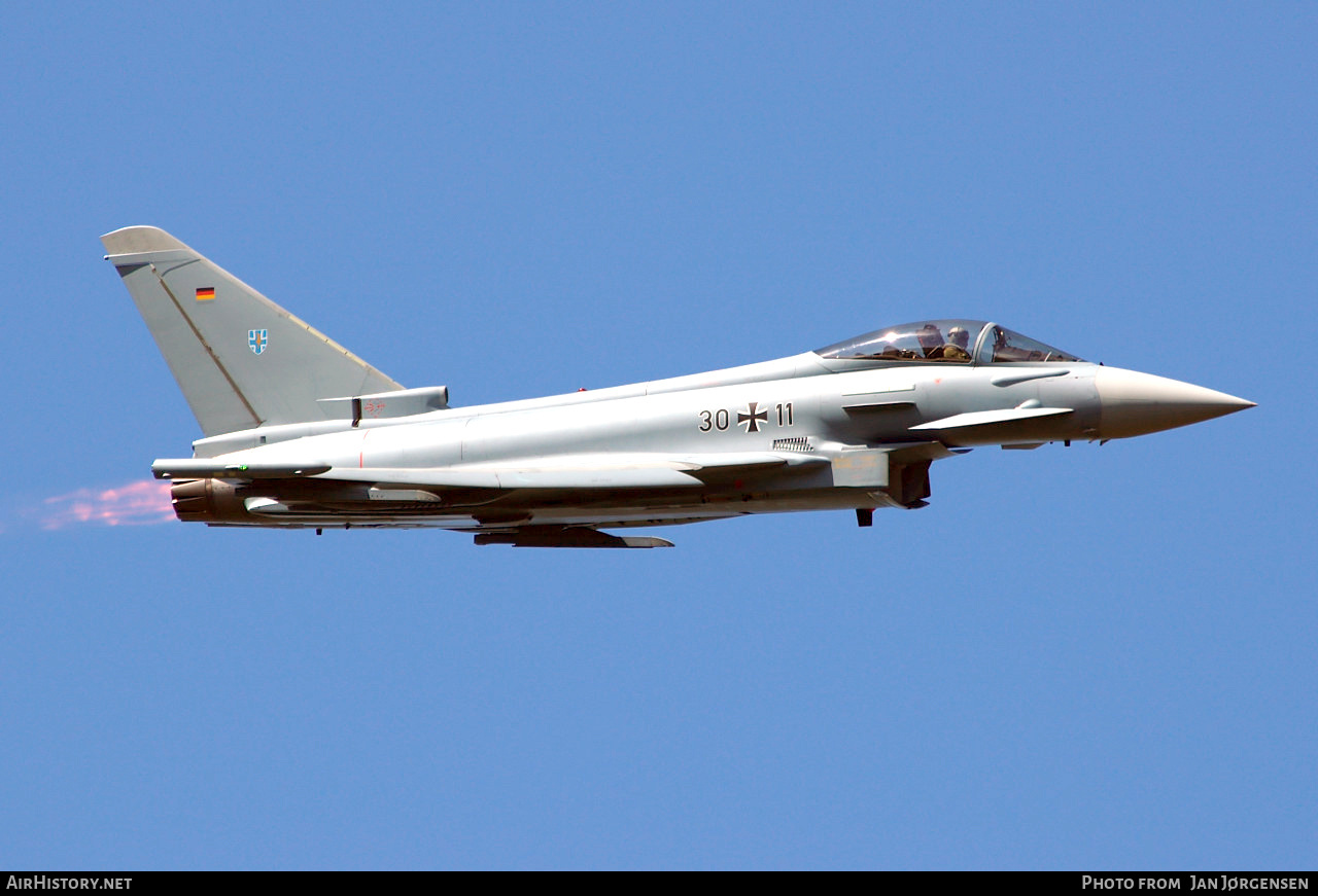 Aircraft Photo of 3011 | Eurofighter EF-2000 Typhoon S | Germany - Air Force | AirHistory.net #634678