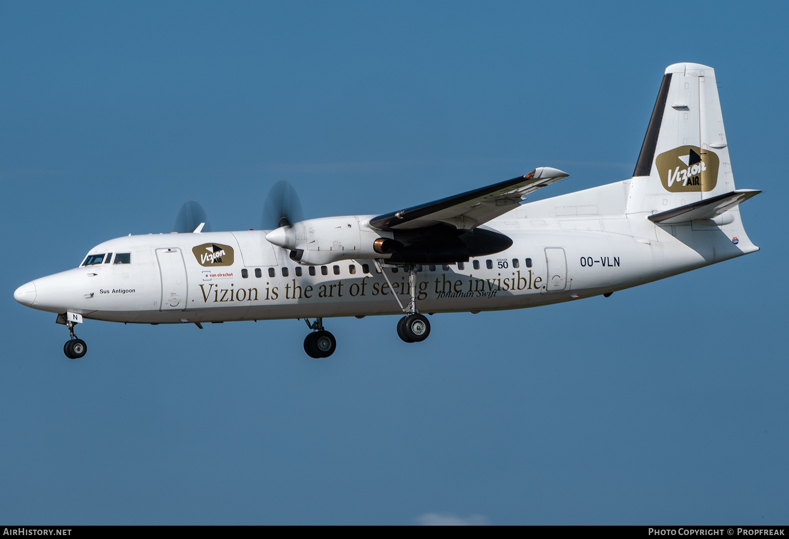 Aircraft Photo of OO-VLN | Fokker 50 | Vizion Air | AirHistory.net #634819