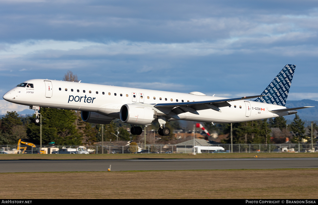 Aircraft Photo of C-GZQK | Embraer 195-E2 (ERJ-190-400) | Porter Airlines | AirHistory.net #635124