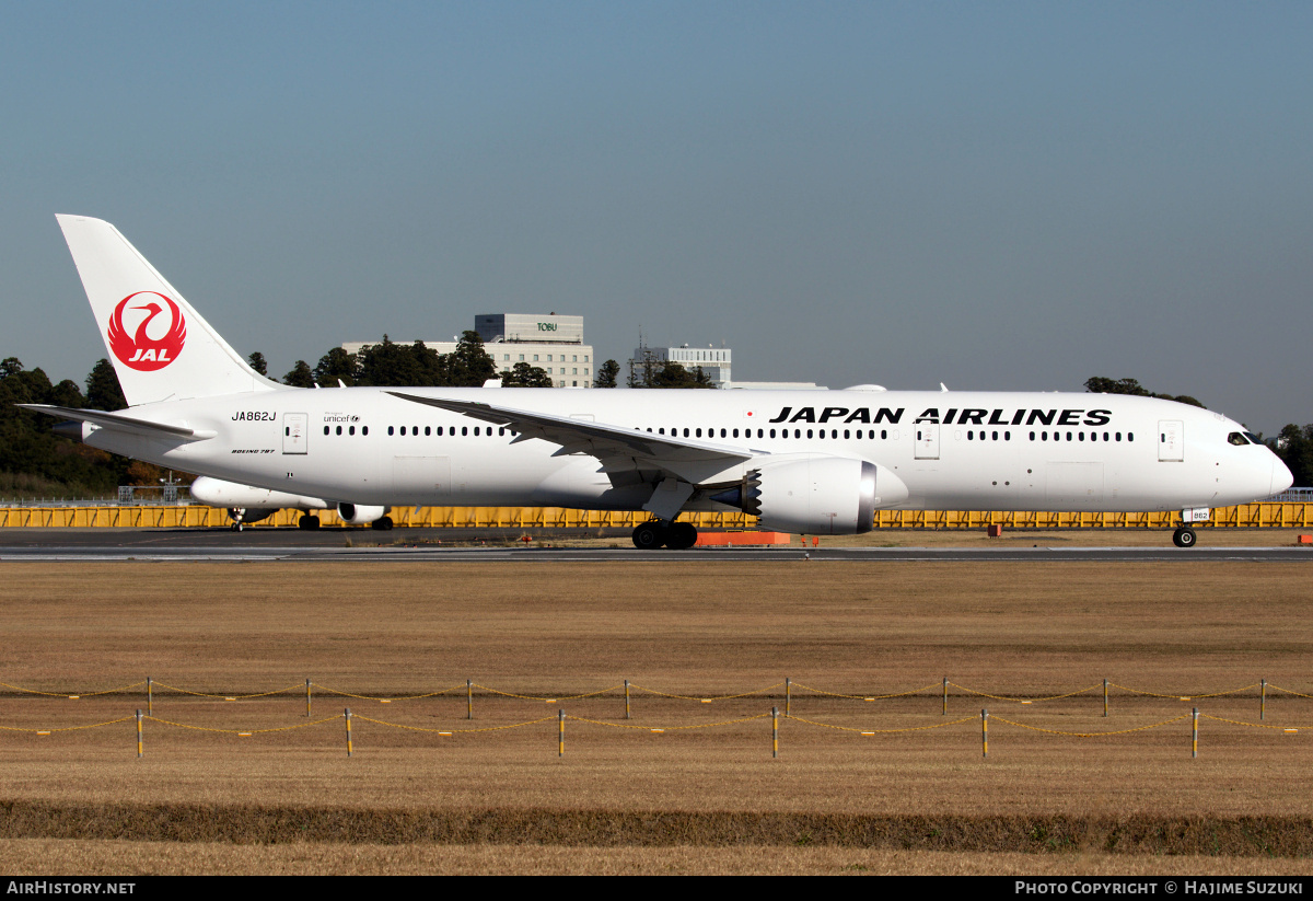 Aircraft Photo of JA862J | Boeing 787-9 Dreamliner | Japan Airlines - JAL | AirHistory.net #635129