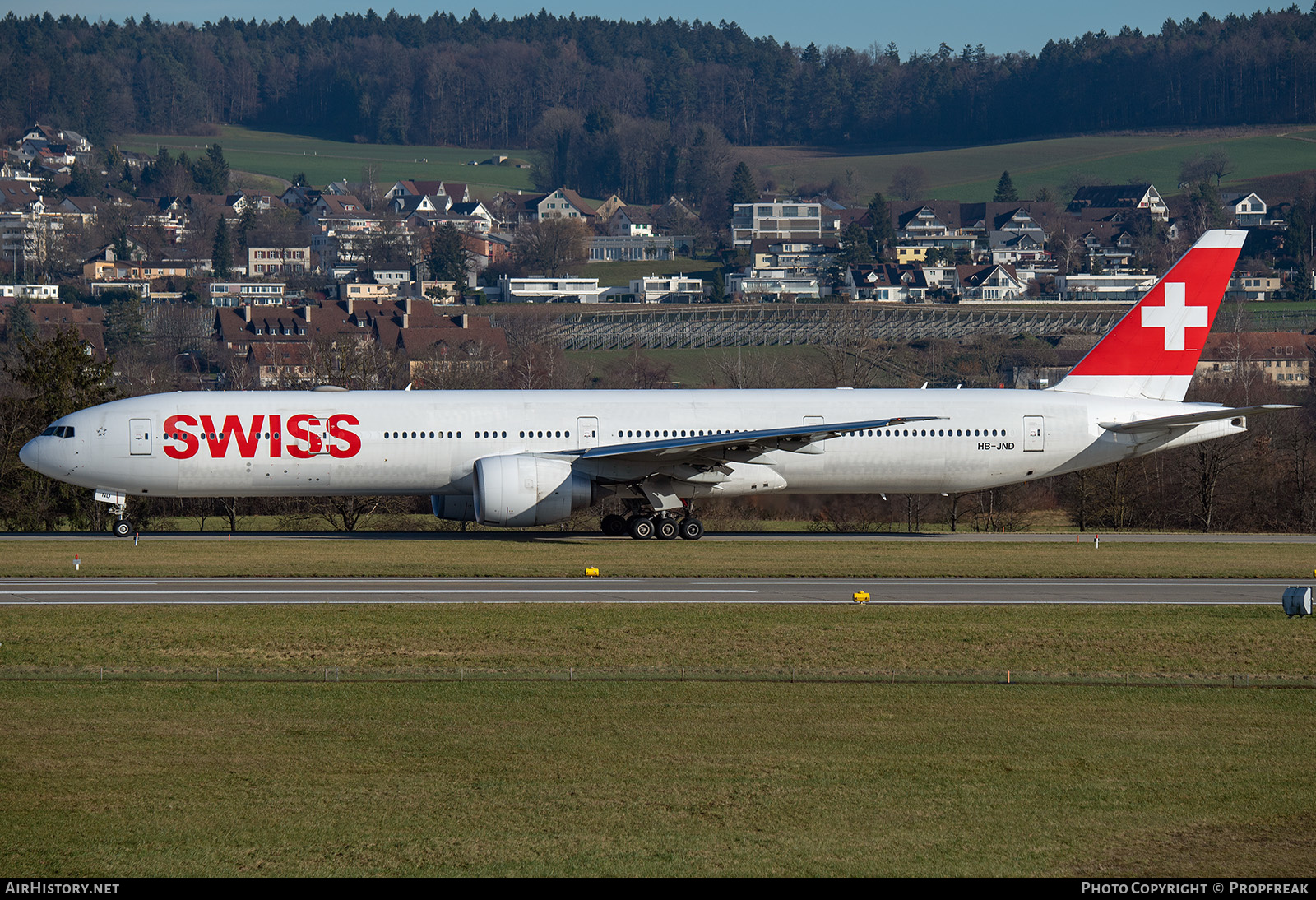 Aircraft Photo of HB-JND | Boeing 777-3DE/ER | Swiss International Air Lines | AirHistory.net #635359