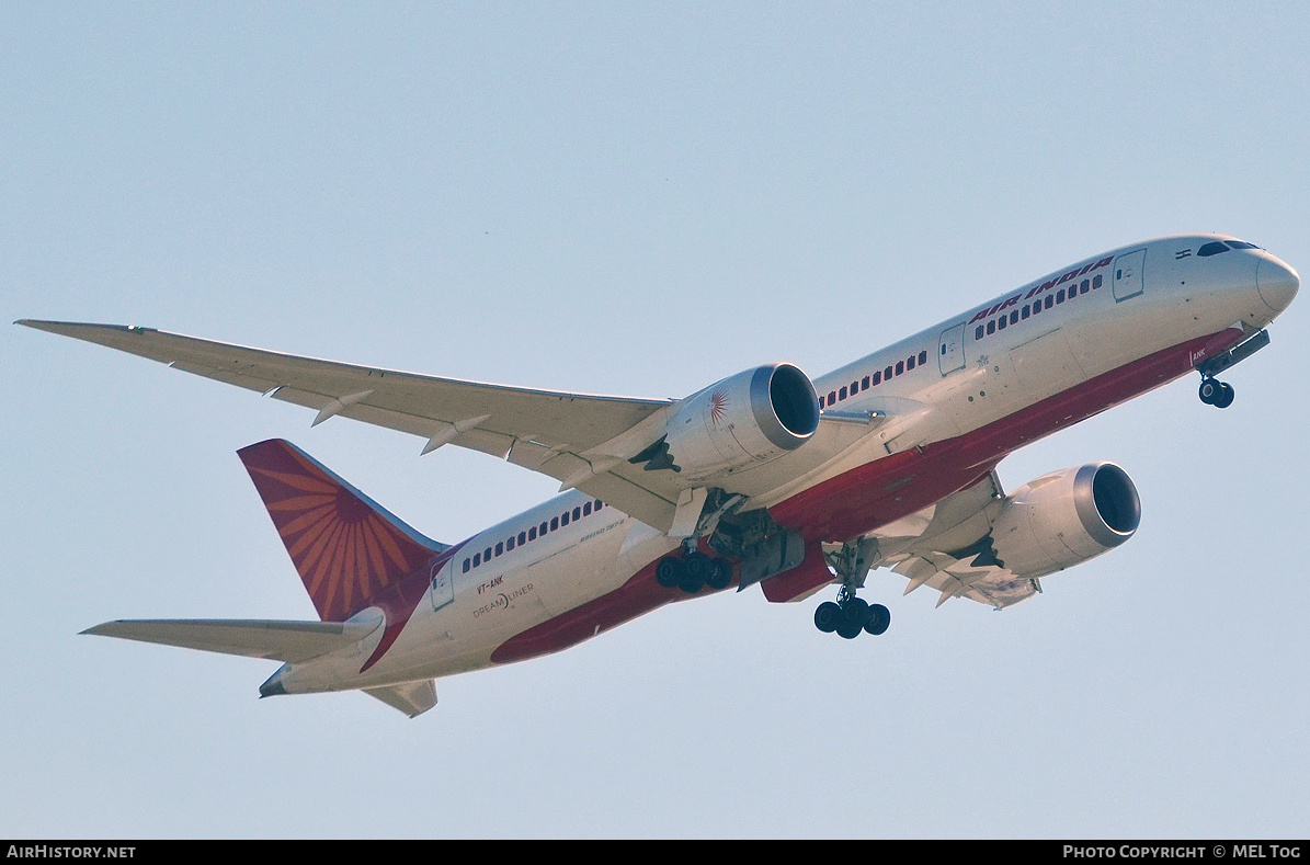 Aircraft Photo of VT-ANK | Boeing 787-8 Dreamliner | Air India | AirHistory.net #635648