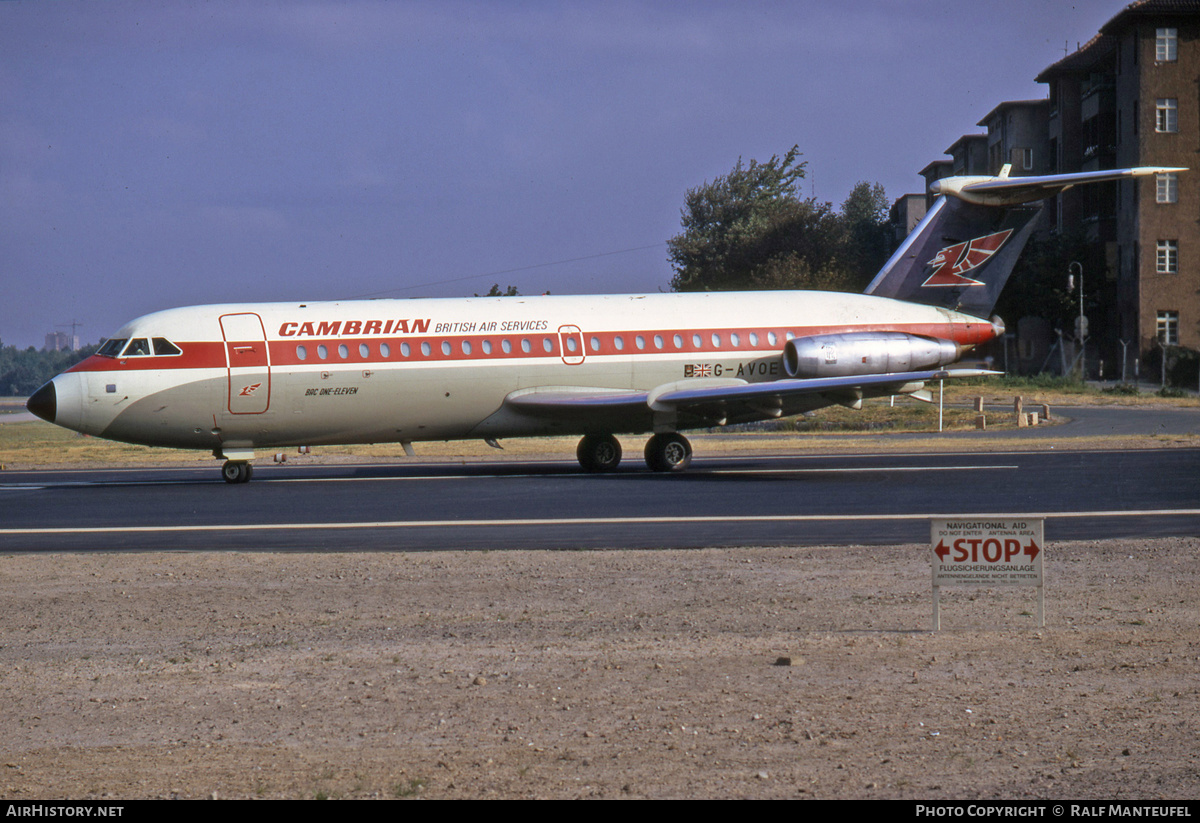 Aircraft Photo of G-AVOE | BAC 111-416EK One-Eleven | Cambrian Airways | AirHistory.net #635706