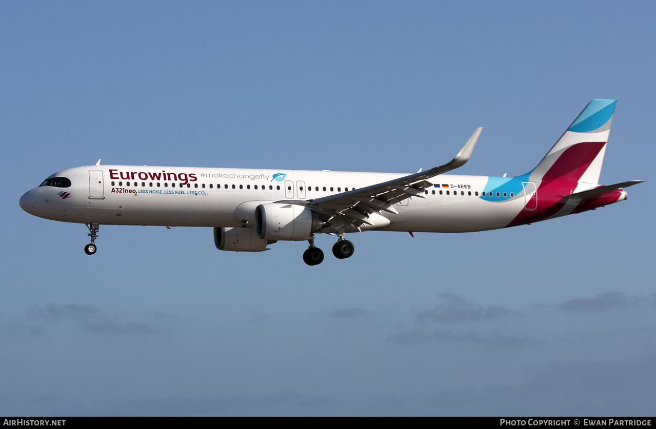 Aircraft Photo of D-AEEB | Airbus A321-251NX | Eurowings | AirHistory.net #635758