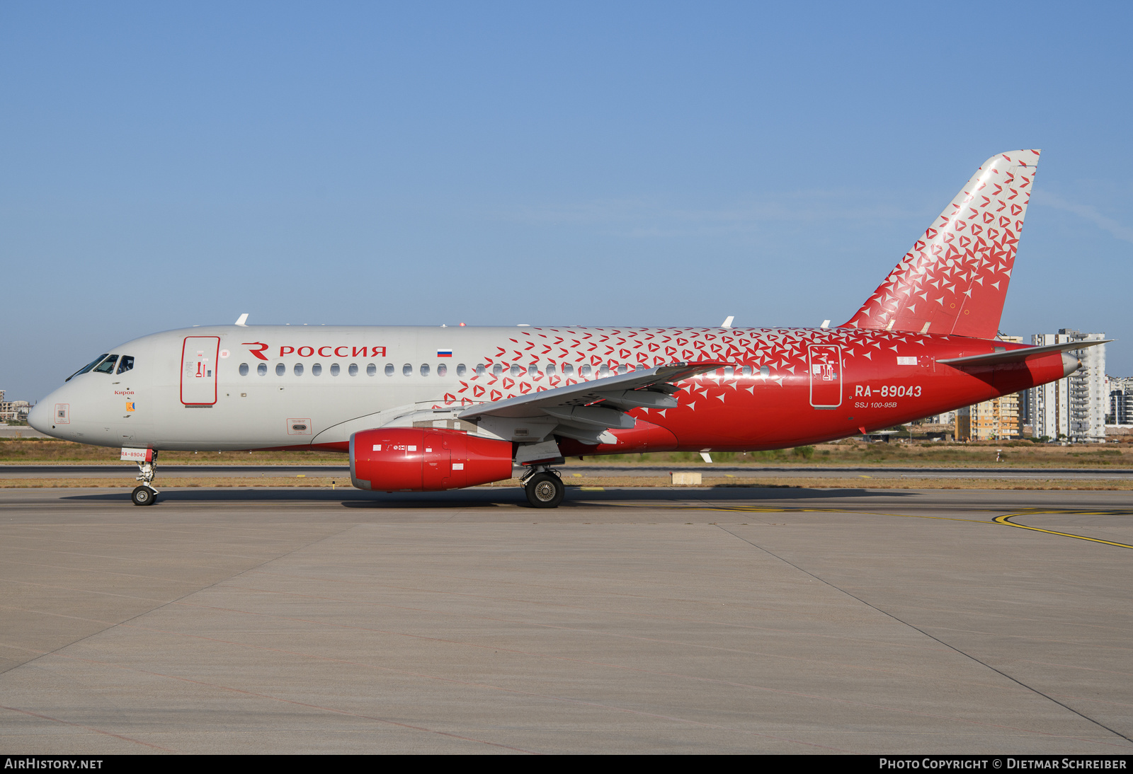 Aircraft Photo of RA-89043 | Sukhoi SSJ-100-95B Superjet 100 (RRJ-95B) | Rossiya - Russian Airlines | AirHistory.net #635910