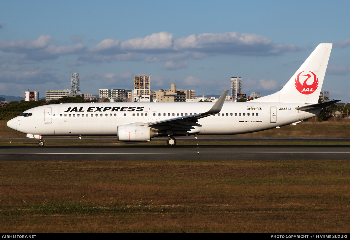 Aircraft Photo of JA331J | Boeing 737-846 | JAL Express - JAL | AirHistory.net #636001