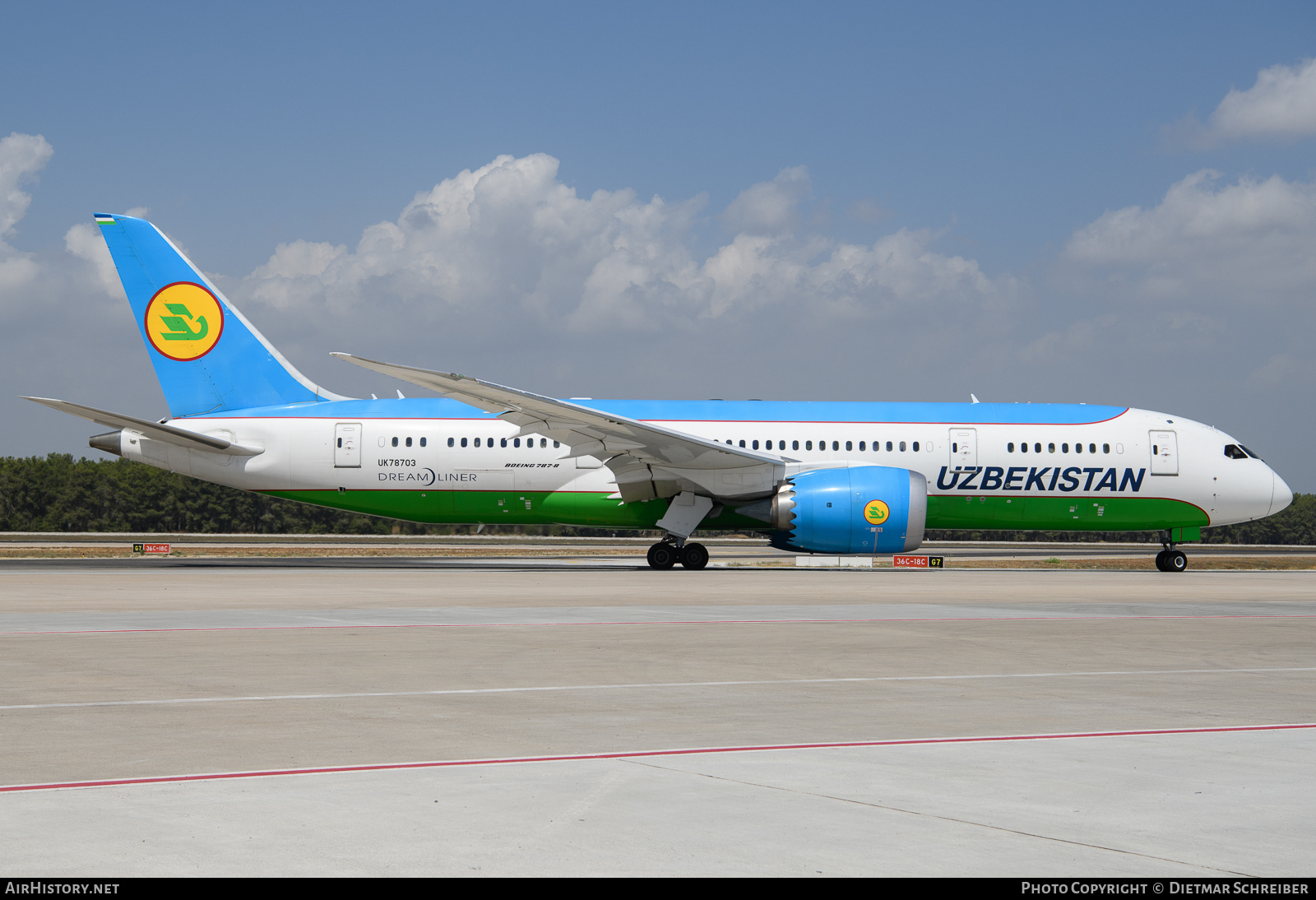 Aircraft Photo of UK78703 | Boeing 787-8 Dreamliner | Uzbekistan Airways | AirHistory.net #636159