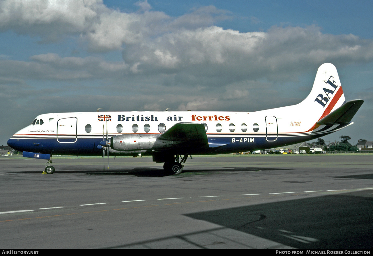 Aircraft Photo of G-APIM | Vickers 806 Viscount | British Air Ferries - BAF | AirHistory.net #636311