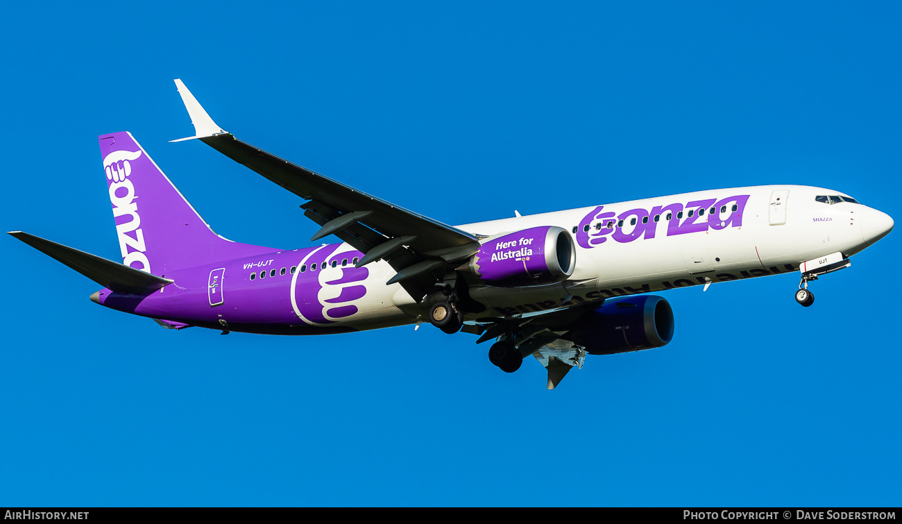 Aircraft Photo of VH-UJT | Boeing 737-8 Max 8 | Bonza Aviation | AirHistory.net #636332