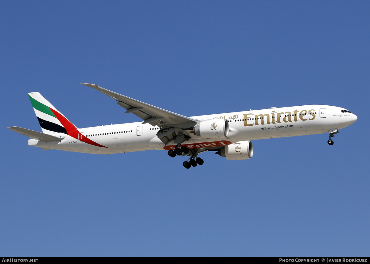 Aircraft Photo of A6-EQL | Boeing 777-300/ER | Emirates | AirHistory.net #636498