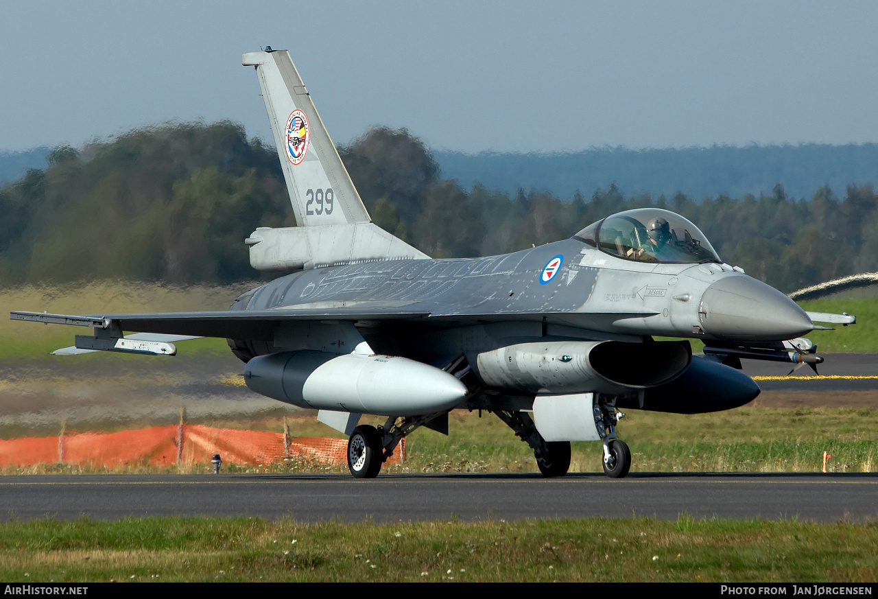 Aircraft Photo of 299 | General Dynamics F-16AM Fighting Falcon | Norway - Air Force | AirHistory.net #636722