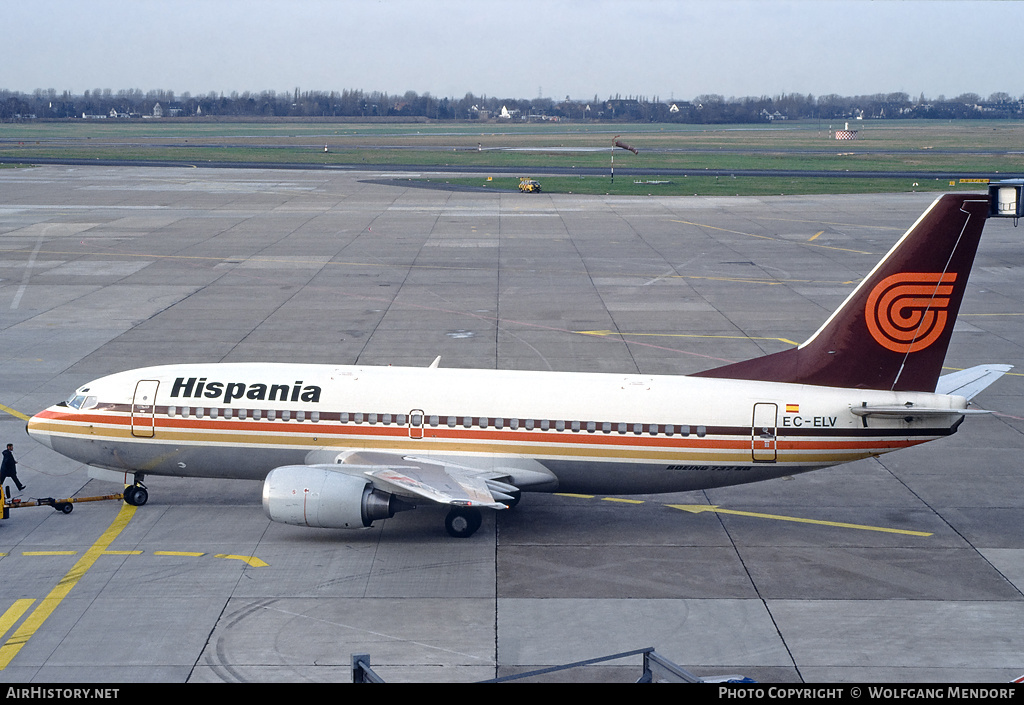 Aircraft Photo of EC-ELV | Boeing 737-3T5 | Hispania Líneas Aéreas | AirHistory.net #637081