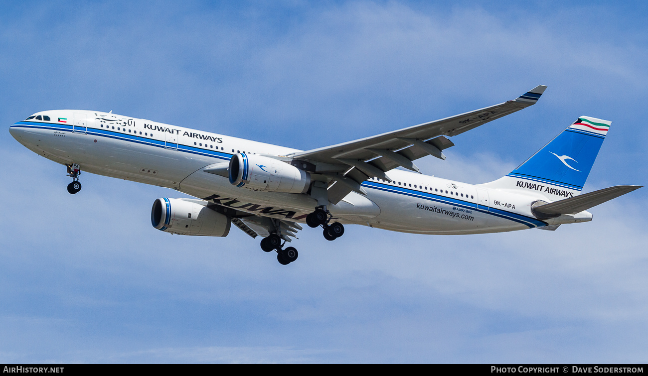 Aircraft Photo of 9K-APA | Airbus A330-243 | Kuwait Airways | AirHistory.net #637104