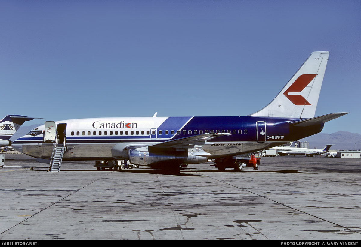 Aircraft Photo of C-GWPW | Boeing 737-275/Adv | Canadian Airlines | AirHistory.net #637116
