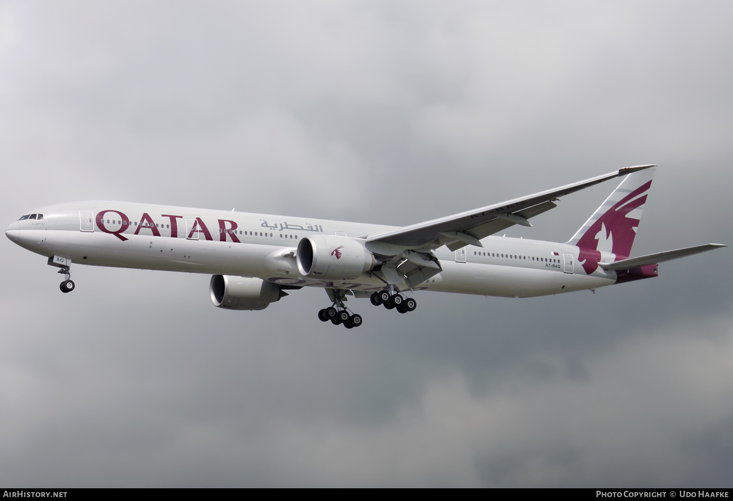 Aircraft Photo of A7-BAG | Boeing 777-3DZ/ER | Qatar Airways | AirHistory.net #637264