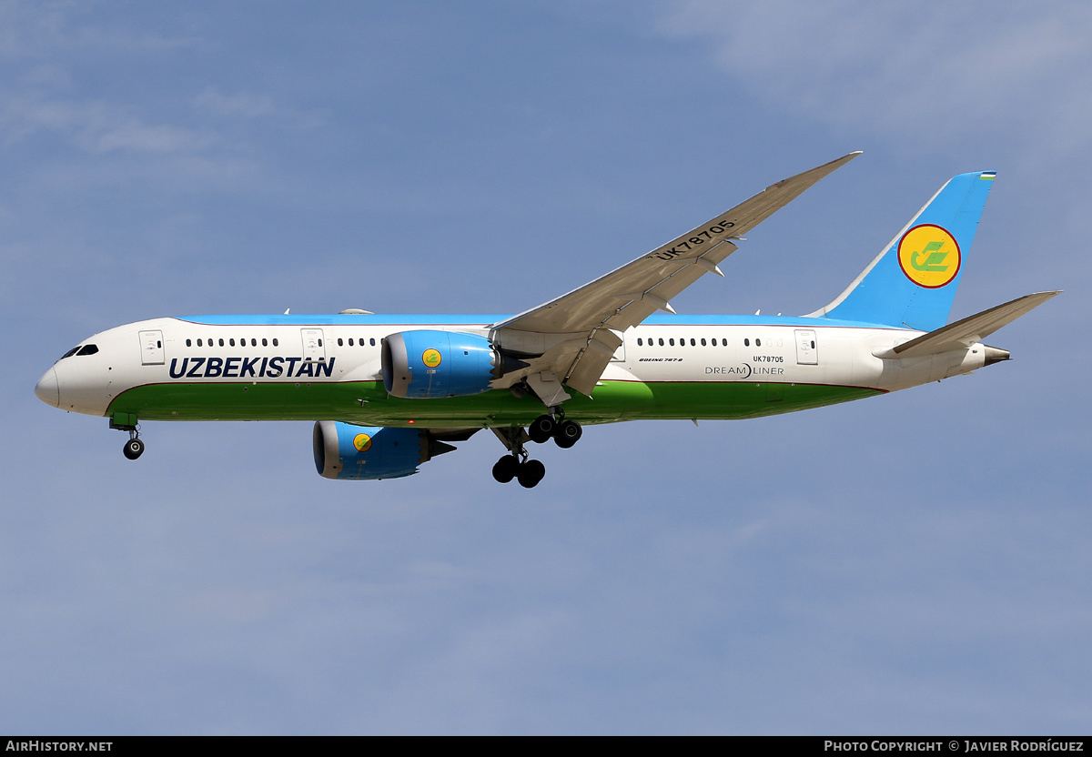 Aircraft Photo of UK78705 | Boeing 787-8 Dreamliner | Uzbekistan Airways | AirHistory.net #637413