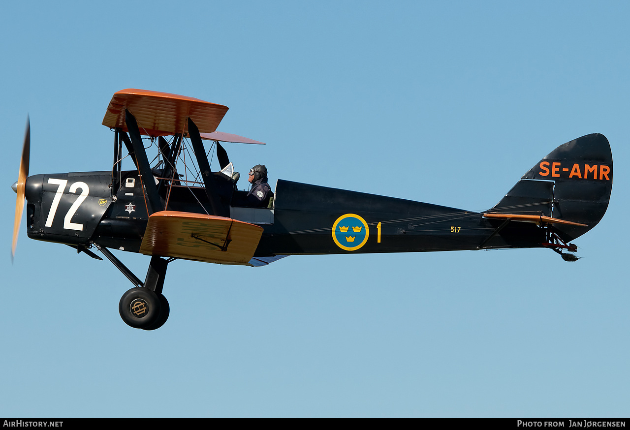 Aircraft Photo of SE-AMR / 517 | De Havilland Sk11A Tiger Moth | Sweden - Air Force | AirHistory.net #637536