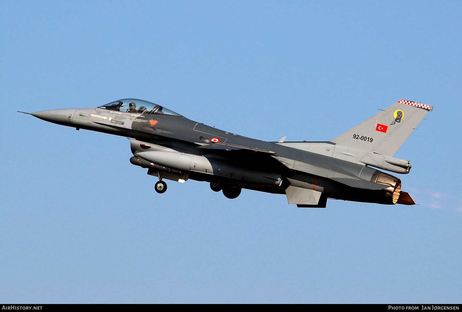 Aircraft Photo of 92-0019 | General Dynamics F-16CG Night Falcon | Turkey - Air Force | AirHistory.net #637564