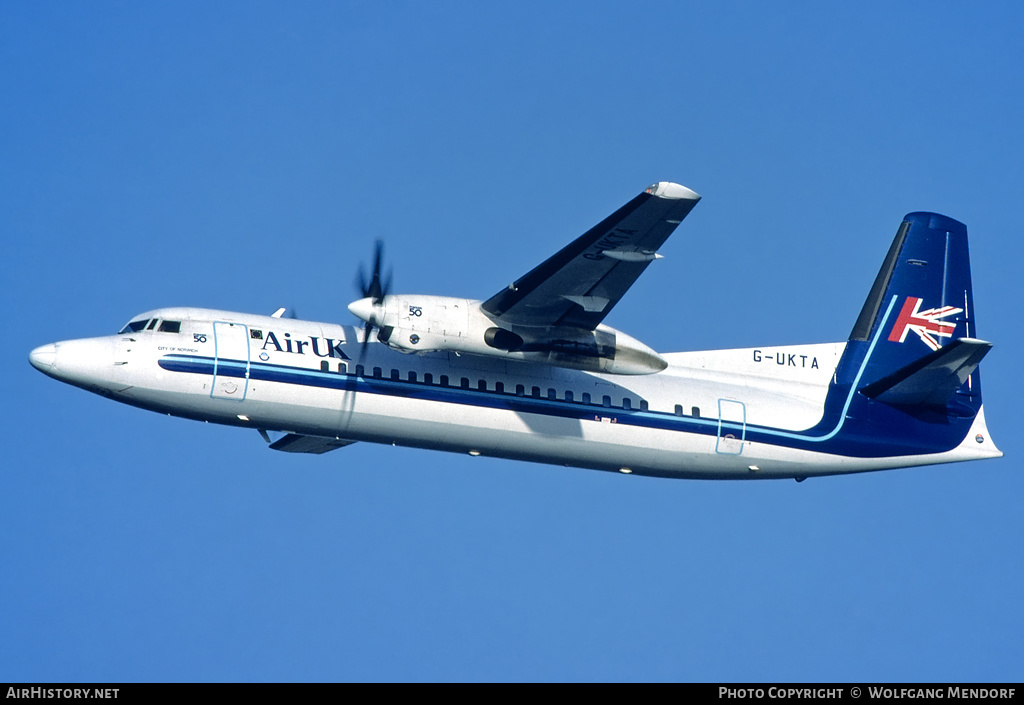 Aircraft Photo of G-UKTA | Fokker 50 | Air UK | AirHistory.net #638207