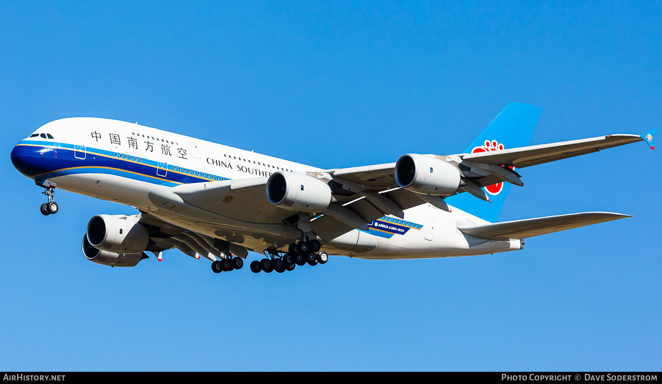 Aircraft Photo of B-6140 | Airbus A380-841 | China Southern Airlines | AirHistory.net #638301
