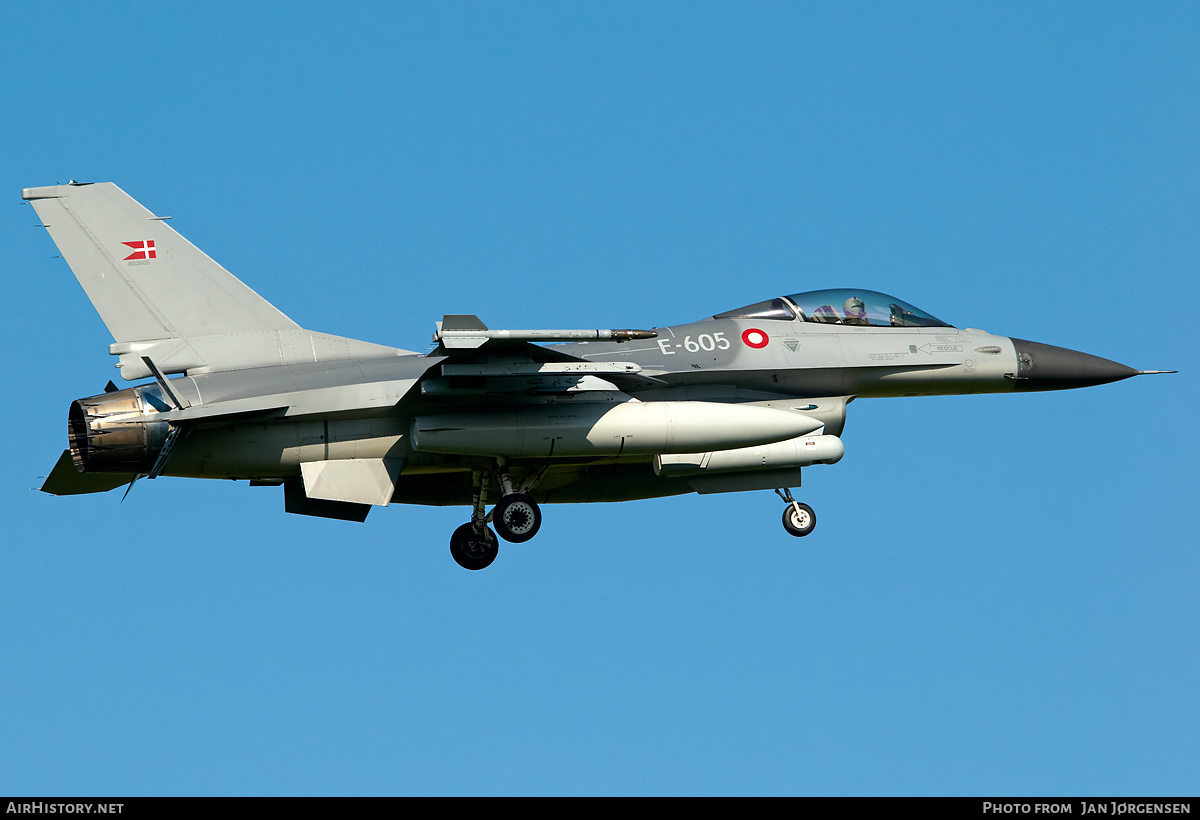 Aircraft Photo of E-605 | General Dynamics F-16AM Fighting Falcon | Denmark - Air Force | AirHistory.net #638554