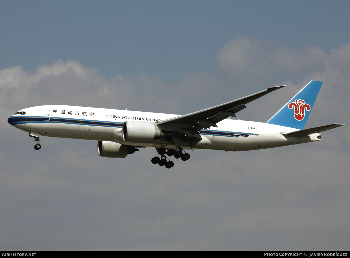 Aircraft Photo of B-2072 | Boeing 777-F1B | China Southern Airlines Cargo | AirHistory.net #638572