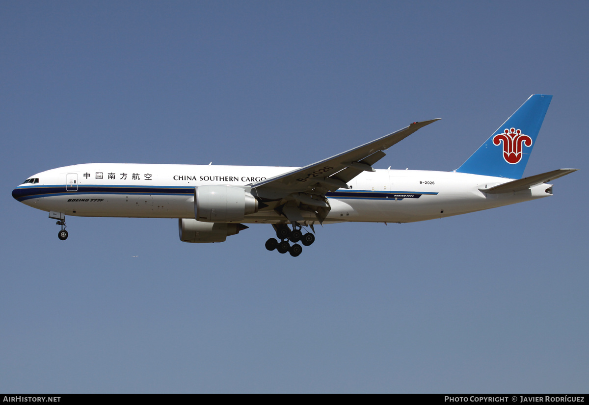 Aircraft Photo of B-2026 | Boeing 777-F1B | China Southern Airlines Cargo | AirHistory.net #639081